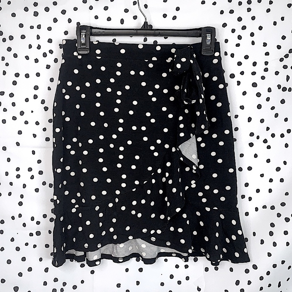 ASOS Tie Side Ruffle Polka Dot Skirt